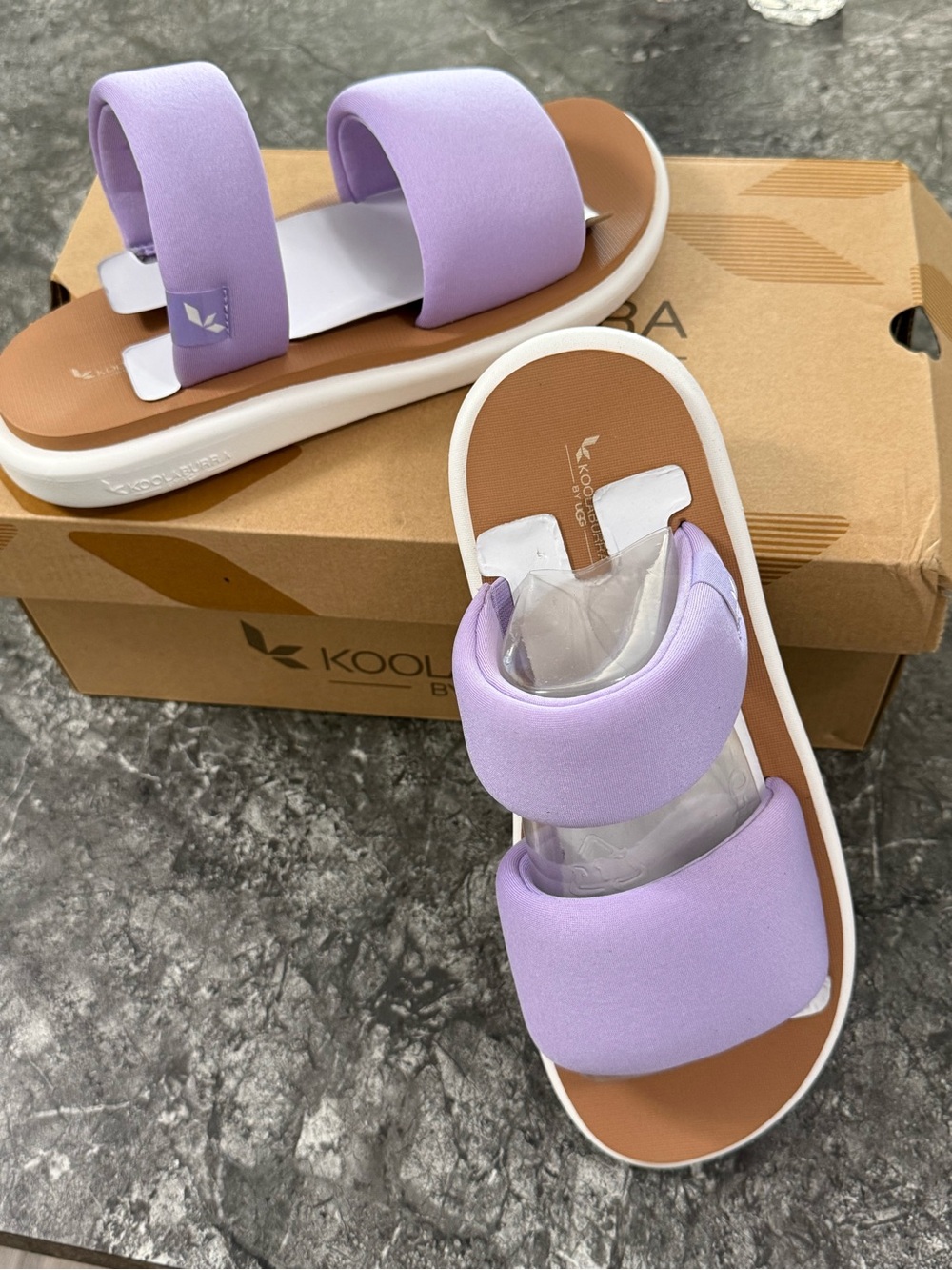 Koolaburra by UGG Double-Strap Slide Comfort Sandals Purple Rose Sz 10